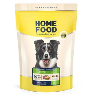 Home Food (Хоум Фуд) Adult Medium/Maxi - Сухой корм с ягненком с рисом для взрослых активных собак и юниоров средних и крупных пород; 1,6 кг