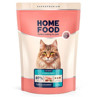 Home Food Sterilised/Neutered - Сухий корм з кроликом та журавлиною для стерилізованих кішок і кастрованих котів; 1,6 кг