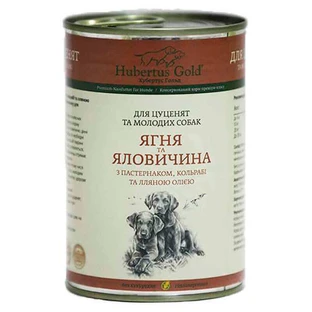 Hubertus Gold (Хубертус Голд) - Консервированный корм Ягненок и Говядина для щенков и молодых собак; 400 г
