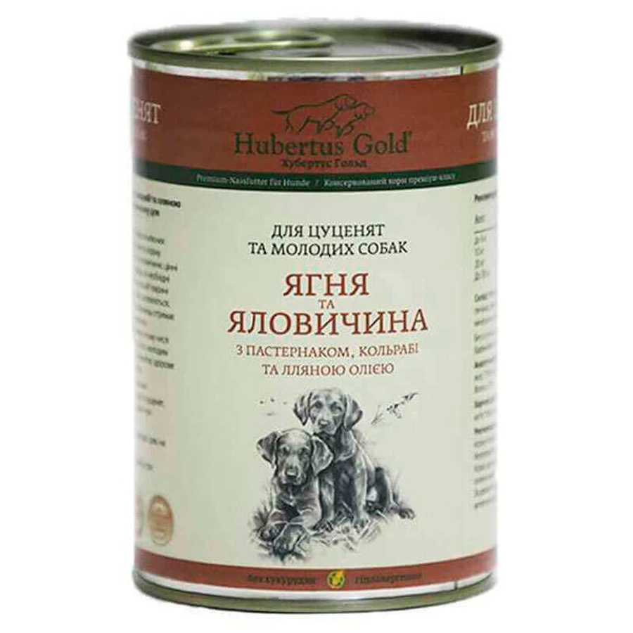 Hubertus Gold (Хубертус Голд) - Консервированный корм Ягненок и Говядина для щенков и молодых собак; 400 г: цены и характеристики
