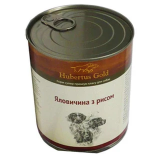 Hubertus Gold (Хубертус Голд) - Консервований корм яловичина з рисом для активних собак; 800 г