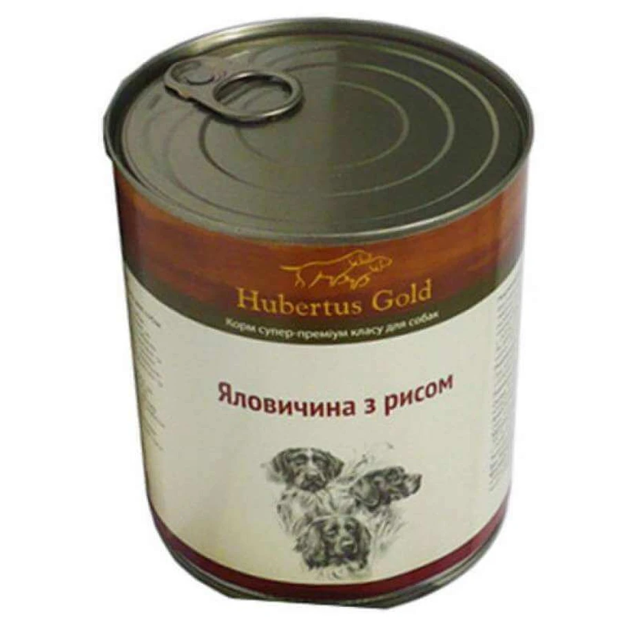 Hubertus Gold (Хубертус Голд) - Консервований корм яловичина з рисом для активних собак; 800 г: ціни та характеристики