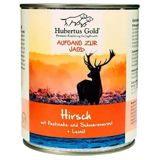Hubertus Gold (Хубертус Голд) Hirsch mit Pastinake – Консервированный корм Оленина с пастернаком, чёрным корнем и льняным маслом для собак; 800 г