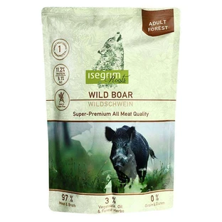 Isegrim (Изегрим) Pouch Roots Wild Boar Monoprotein - Консервированный монопротеиновый корм с мясом кабана для взрослых собак; 410 г