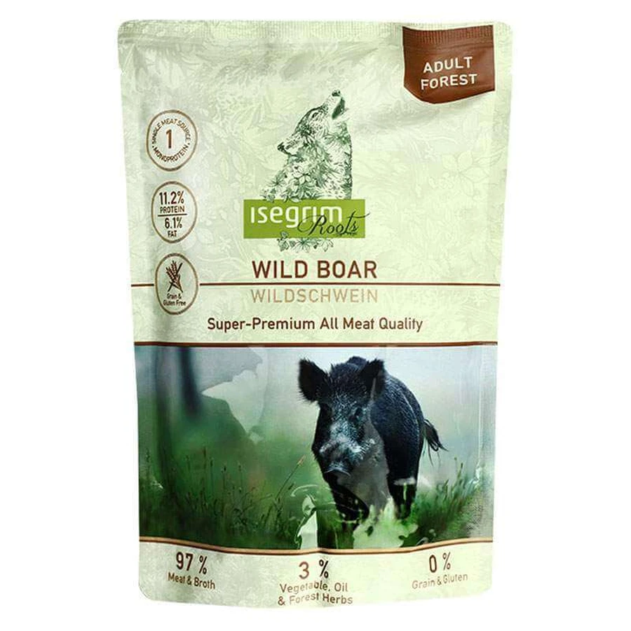 Isegrim (Изегрим) Pouch Roots Wild Boar Monoprotein - Консервированный монопротеиновый корм с мясом кабана для взрослых собак; 410 г: цены и характеристики