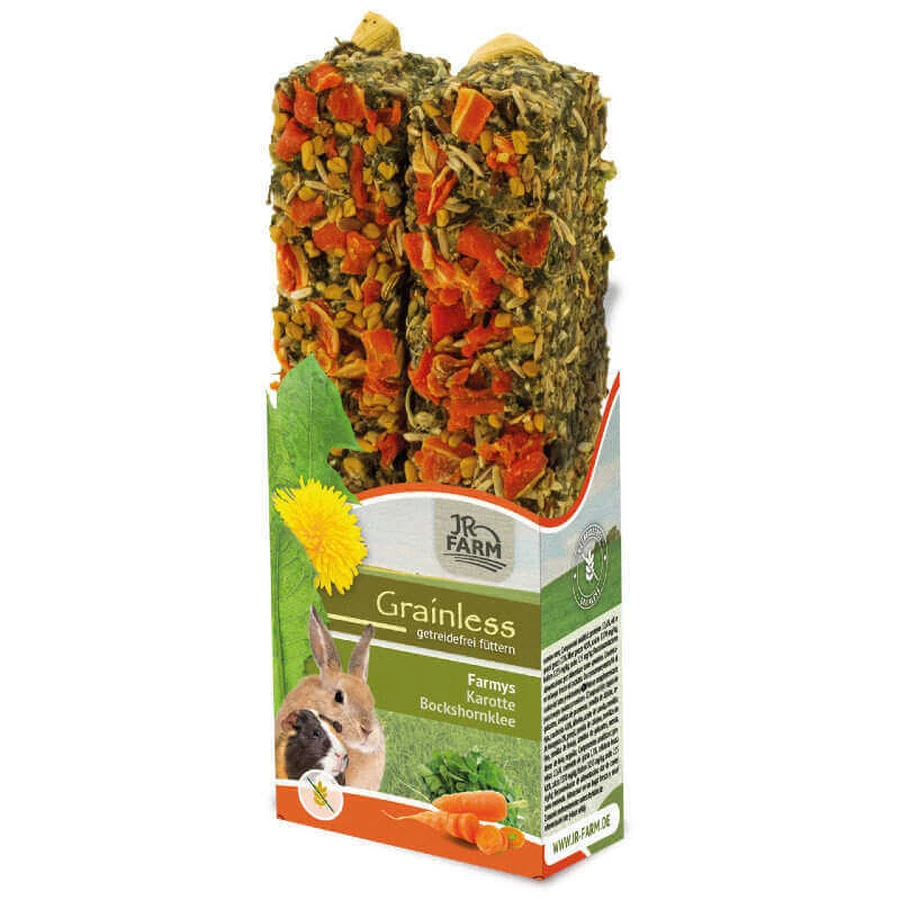 JR Farm (Джиэр Фарм) Grainless Farmys Carrot-Fenugreek - Беззерновое лакомство с морковью и пажитником в форме палочек для грызунов; 140 г: цены и характеристики