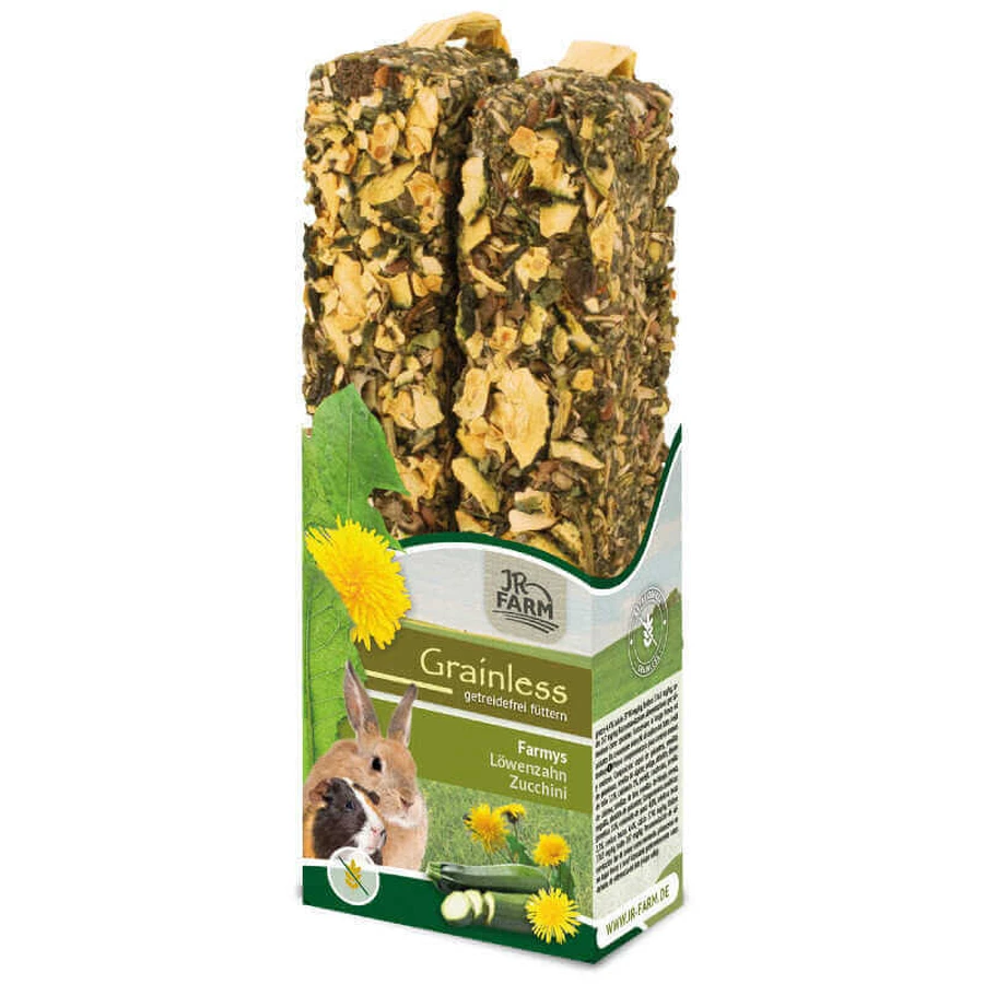 JR Farm (Джиэр Фарм) Grainless Farmys Dandelion-Zucchini - Беззерновое лакомство с одуванчиком и цуккини в форме палочек для грызунов; 140 г: цены и характеристики