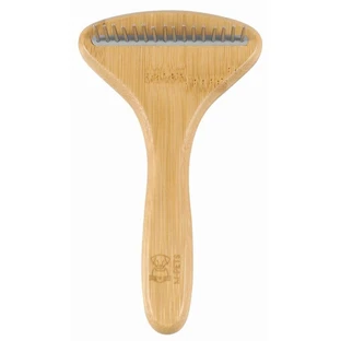M-Pets (М-Петс) Bamboo Rake Comb with Rotating Teeth - Гребінець з зубами, що обертаються, з бамбука для собак та котів; 16 зуб.