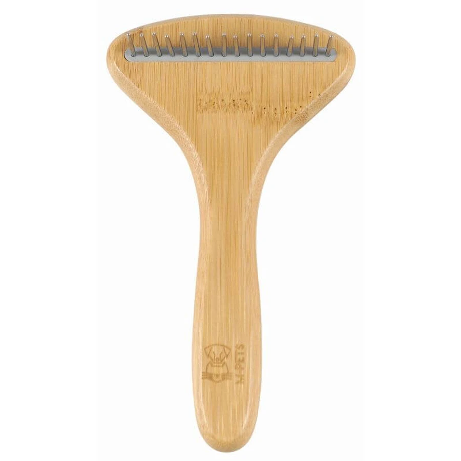 M-Pets (М-Петс) Bamboo Rake Comb with Rotating Teeth - Гребінець з зубами, що обертаються, з бамбука для собак та котів; 16 зуб.: ціни та характеристики