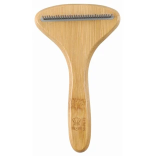 M-Pets (М-Петс) Bamboo Rake Comb with Rotating Teeth - Расческа с вращающимися зубьями из бамбука для собак и котов; 31 зуб.