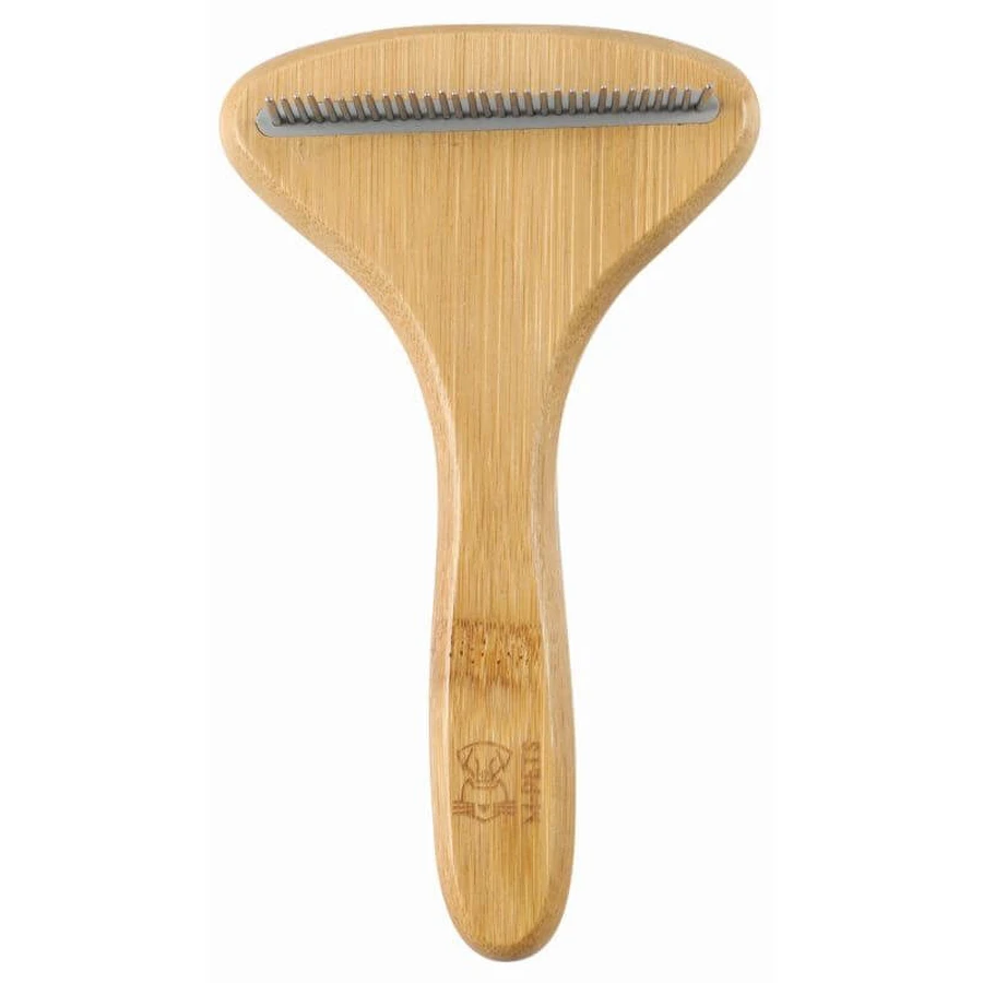 M-Pets (М-Петс) Bamboo Rake Comb with Rotating Teeth - Расческа с вращающимися зубьями из бамбука для собак и котов; 31 зуб.: цены и характеристики