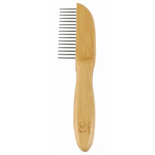 M-Pets (М-Петс) Bamboo Regular Comb with Rotating Teeth - Расческа с вращающимися зубьями из бамбука для собак и котов; 16 зуб.