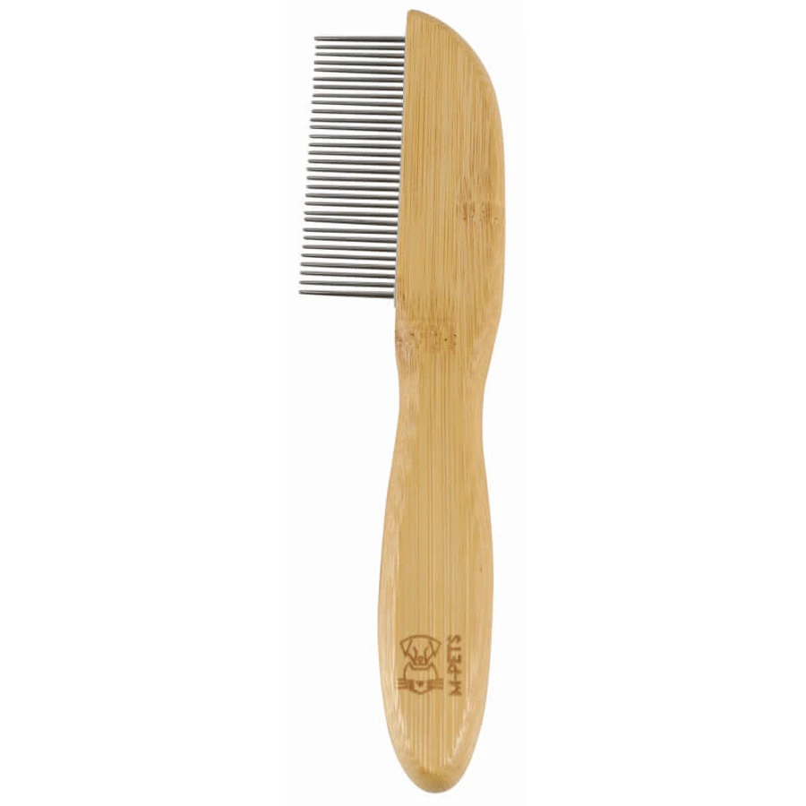 M-Pets (М-Петс) Bamboo Regular Comb with Rotating Teeth - Гребінець з зубами, що обертаються, з бамбука для собак та котів; 31 зуб.: ціни та характеристики