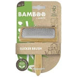 M-Pets (М-Петс) Bamboo Slicker Brush - Щетка-пуходерка с ручкой из бамбука для собак и котов; М