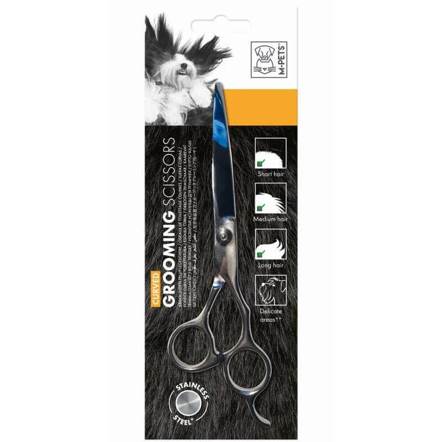 M-Pets (М-Петс) Grooming Steel Curved Scissor - Ножиці вигнуті, сталеві для стрижки собак; 6x20x0,7 см: ціни та характеристики