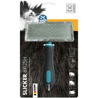 M-Pets (М-Петс) Slicker Brush - Щетка-пуходерка с напылением на зубцах для ухода за шерстью собак; 12x18 см
