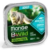 Monge BWild Grain Free Wet Cod Fish Adult Cat - Консервований беззерновий корм з тріски для дорослих кішок (паштет); 100 г