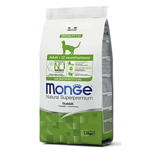 Monge Cat Monoprotein Rabbit – Сухий монопротеїновий корм з кроликом для дорослих котів; 1,5 кг