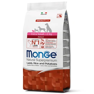 Monge DOG Extrasmall Adult - Сухой корм с ягненком, рисом и картофелем для взрослых собак мелких пород; 2,5 кг