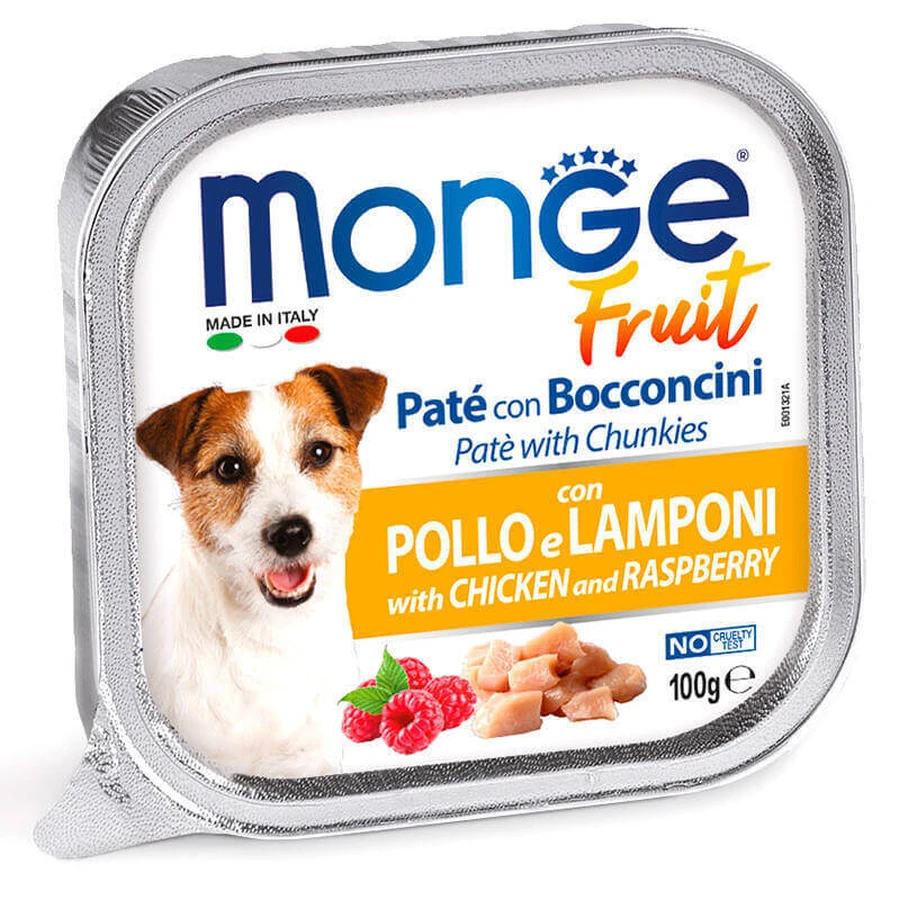 Monge DOG FRUIT - Ніжний паштет з куркою і малиною для собак; 100 г: ціни та характеристики