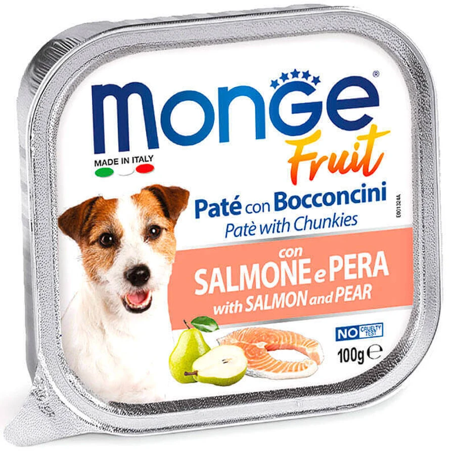 Monge DOG FRUIT - Ніжний паштет з лососем і шматочками груші для собак; 100 г: ціни та характеристики