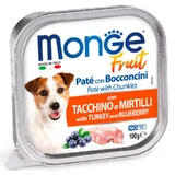 Monge DOG FRUIT - Ніжний паштет з м'ясом індички і чорницею для собак; 100 г