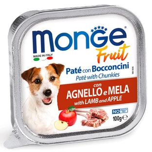 Monge DOG FRUIT - Ніжний паштет з ягням і яблуком для собак; 100 г
