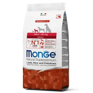 Monge DOG Mini Adult - Сухий корм з ягням, рисом і картоплею для дорослих собак дрібних порід; 800 г