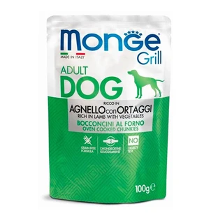 Monge Dog Grill Agnello Ortaggi - Консервированный корм с ягненком и овощами для взрослых собак; 100 г