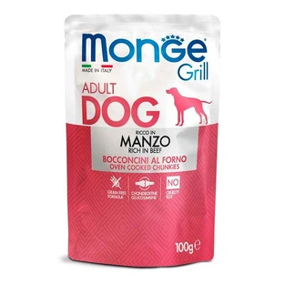 Monge Dog Grill Manzo - Консервований корм з яловичиною для дорослих собак; 100 г