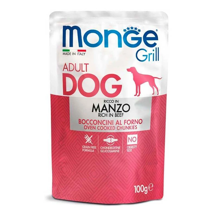Monge Dog Grill Manzo - Консервований корм з яловичиною для дорослих собак; 100 г: ціни та характеристики