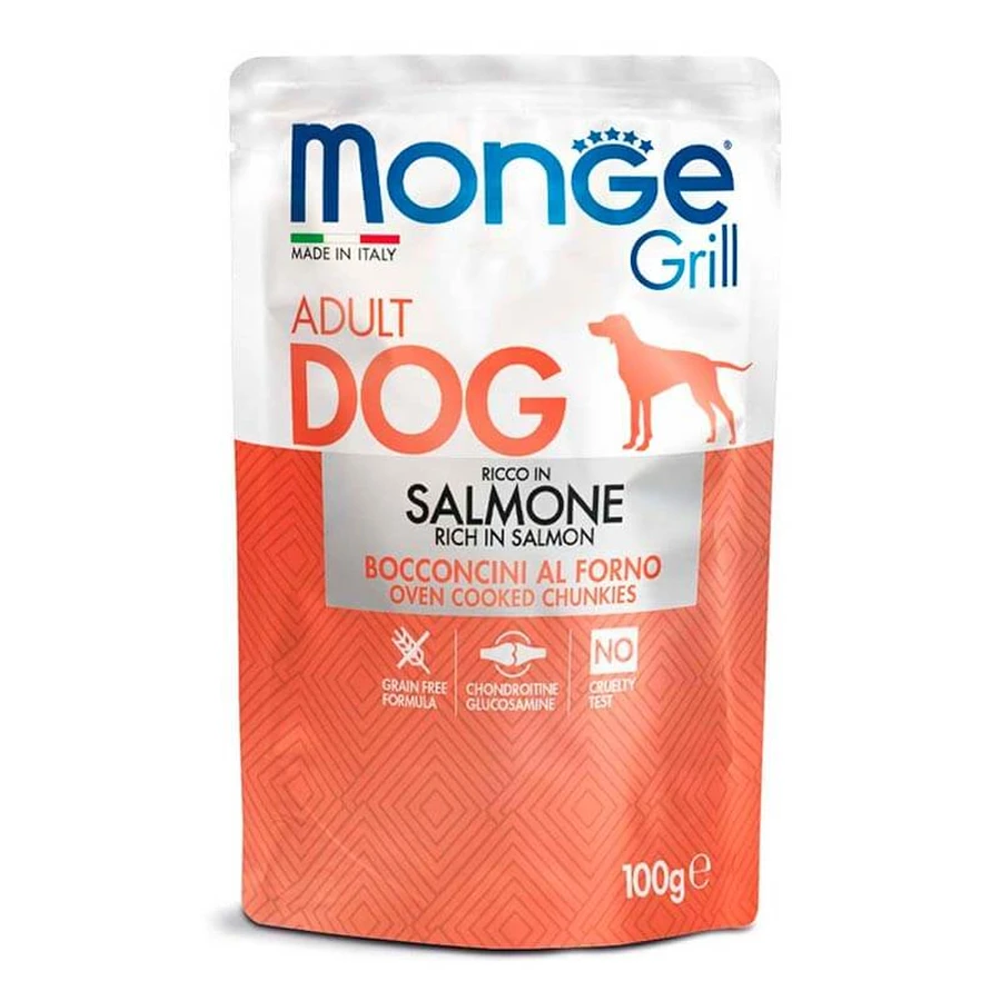 Monge Dog Grill Salmone - Консервований корм з лососем для дорослих собак; 100 г: ціни та характеристики