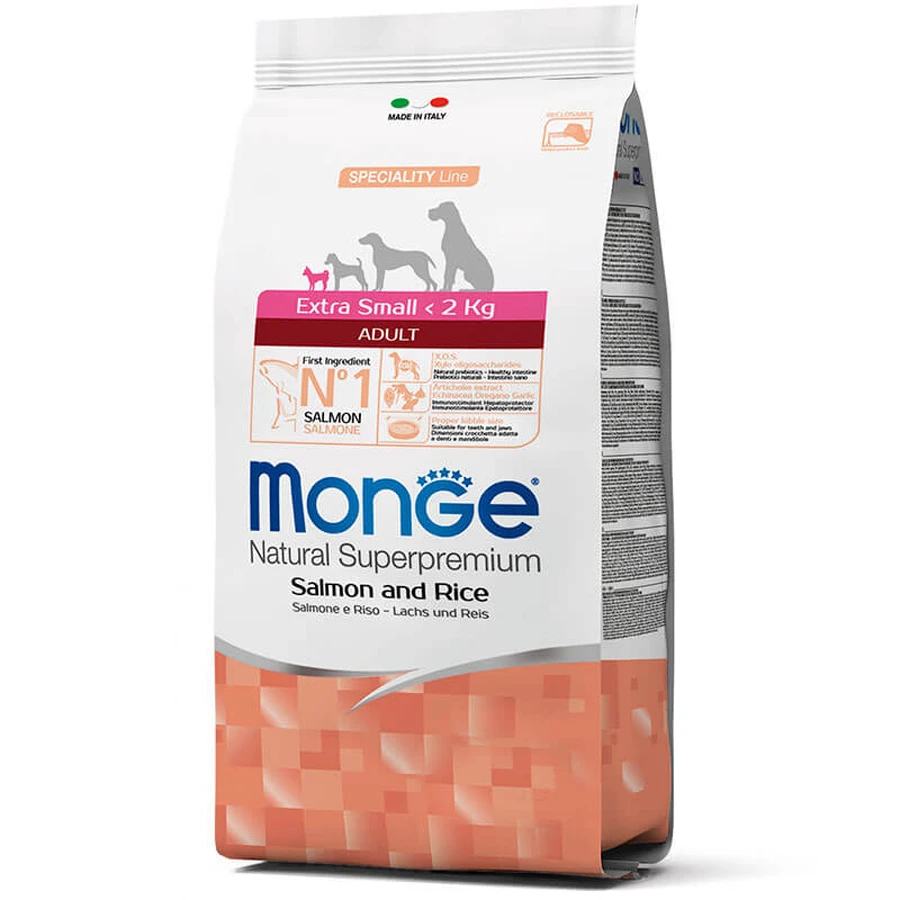 Monge Extra Small Adult - Сухой корм с лососем и рисом для взрослых собак мелких пород; 800 г: цены и характеристики