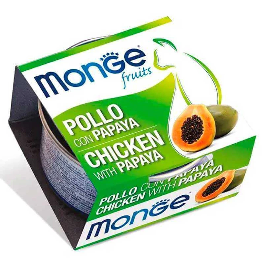 Monge Fruits Cat Adult - Вологий корм з куркою та папайєю для дорослих котів; 80 г: ціни та характеристики