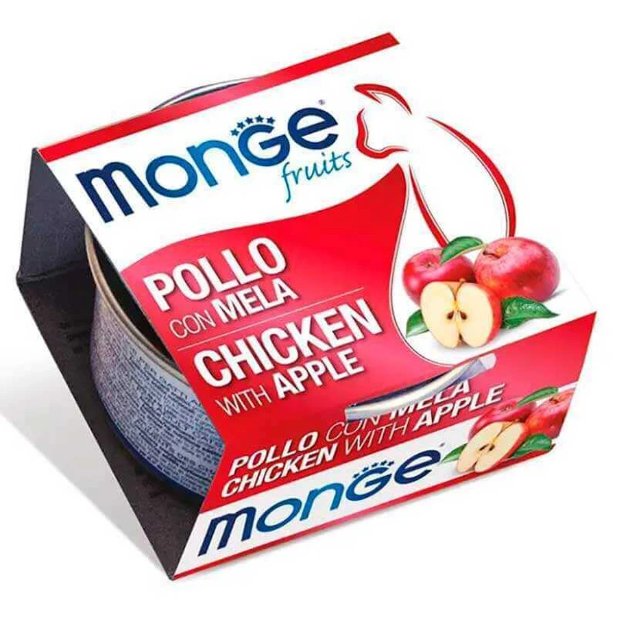 Monge Fruits Cat Adult - Влажный корм с курицей и яблоком для взрослых котов; 80 г: цены и характеристики