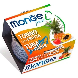 Monge Fruits Cat Adult - Вологий корм з тунцем та фруктами для дорослих котів; 80 г