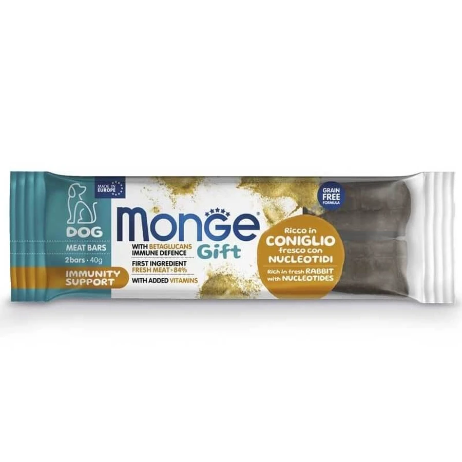Monge Gift Dog Immunity support rich in fresh Rabbit with nucleotides - Лакомства Батончики кролик с нуклеотидами для собак; 40 г / 2 шт.: цены и характеристики