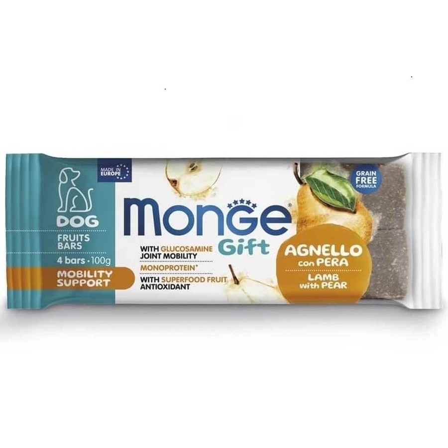 Monge Gift Dog Mobility support Pork with Pear - Ласощі Батончики з ягням та грушею для собак; 100 г / 4 шт.: ціни та характеристики
