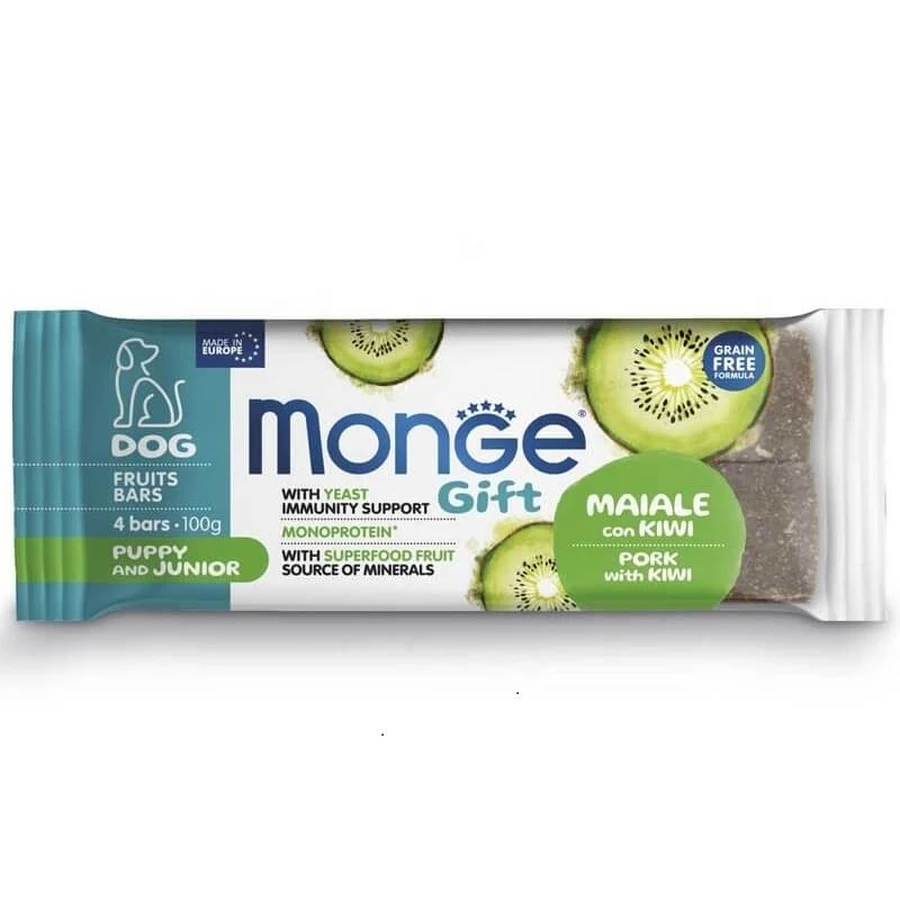 Monge Gift Dog Puppy and Junior Pork with Kiwi - Лакомства Батончики со свининой и киви для щенков; 100 г / 4 шт.: цены и характеристики