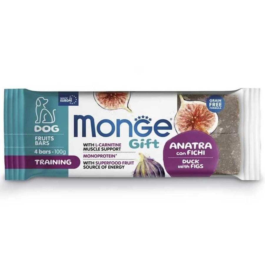 Monge Gift Dog Training Duck with Figs - Ласощі Батончики з качкою та інжиром для собак; 100 г / 4 шт.: ціни та характеристики