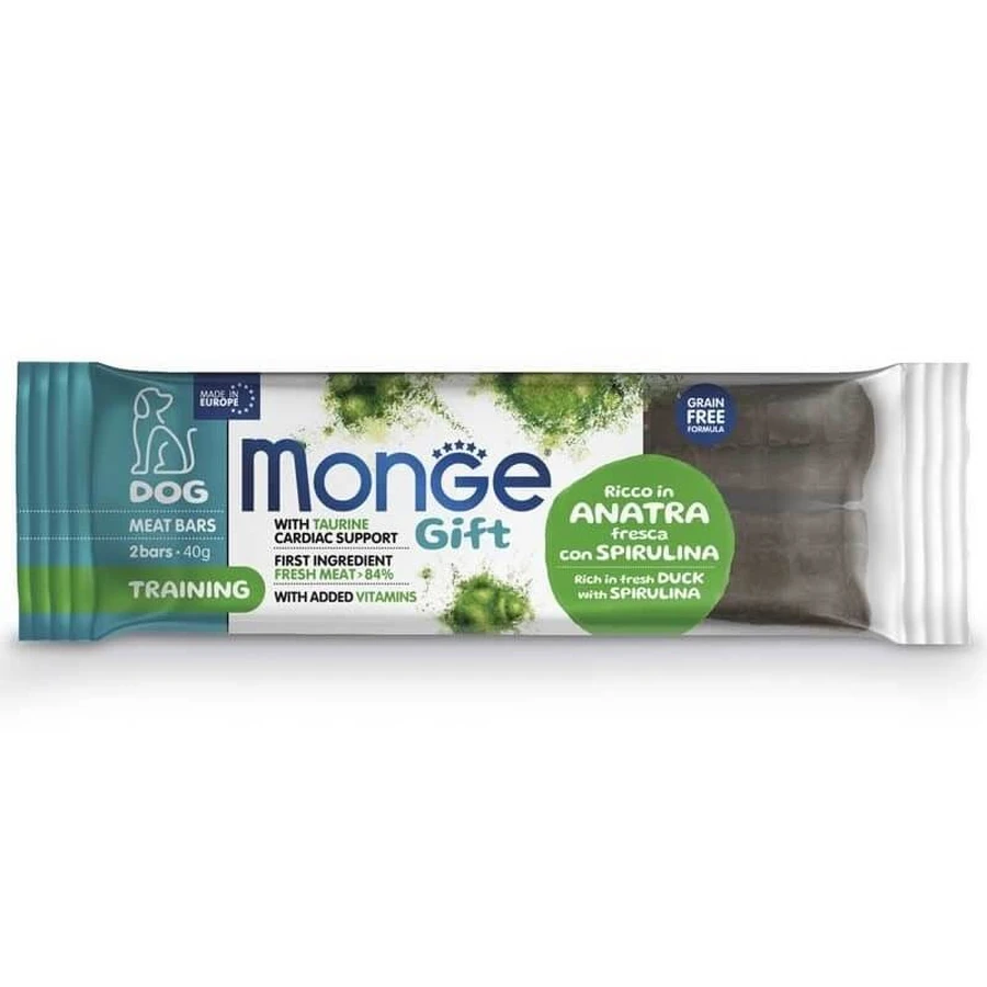 Monge Gift Dog Training rich in fresh Duck with Spirulina - Лакомства Батончики с уткой и спирулиной для собак; 40 г / 2 шт.: цены и характеристики