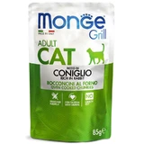 Monge Grill Adult Cat Rabbit – Консервований корм із кроликом для дорослих котів (шматочки в желе); 85 г