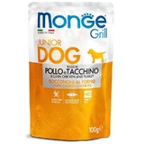 Monge Grill Junior Dog Chicken and Turkey – Вологий корм з куркою та індичкою для цуценят; 100 г