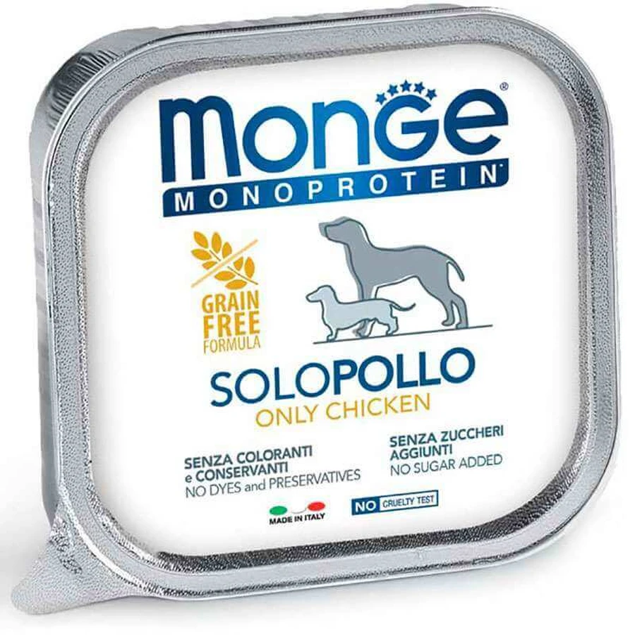 Monge Monoprotein Dog Solo Only Chicken - Монопротеїновий паштет з куркою для собак; 150 г: ціни та характеристики