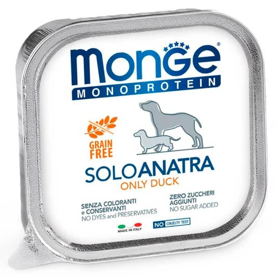 Monge Monoprotein Dog Solo Only Duck – Монопротеиновый паштет с уткой для собак; 150 г: цены и характеристики