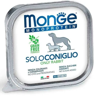 Monge Monoprotein Dog Solo Only Rabbit – Монопротеїновий паштет з кроликом для собак; 150 г