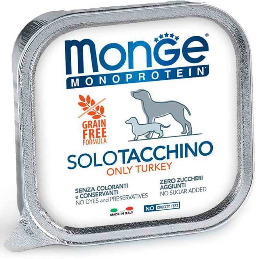 Monge Monoprotein Dog Solo Only Turkey - Монопротеїновий паштет з індичкою для собак; 150 г: ціни та характеристики