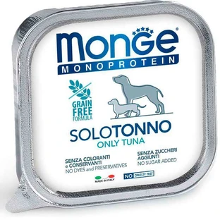 Monge Monoprotein Dog Solo Tuna 100% – Монопротеиновый паштет с тунцом для собак; 150 г