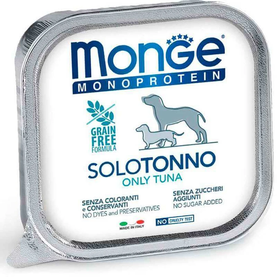 Monge Monoprotein Dog Solo Tuna 100% – Монопротеиновый паштет с тунцом для собак; 150 г: цены и характеристики