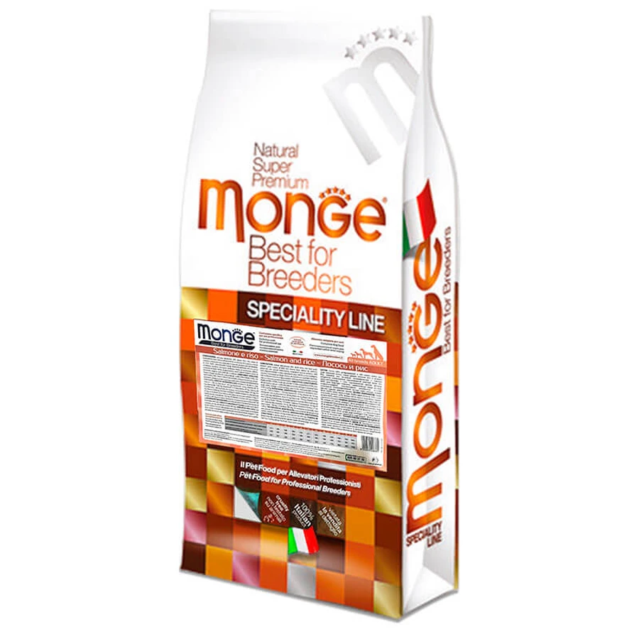 Monge Natural Superpremium All Breeds Adult - Сухий корм з лососем і рисом для дорослих собак всіх порід; 15 кг: ціни та характеристики